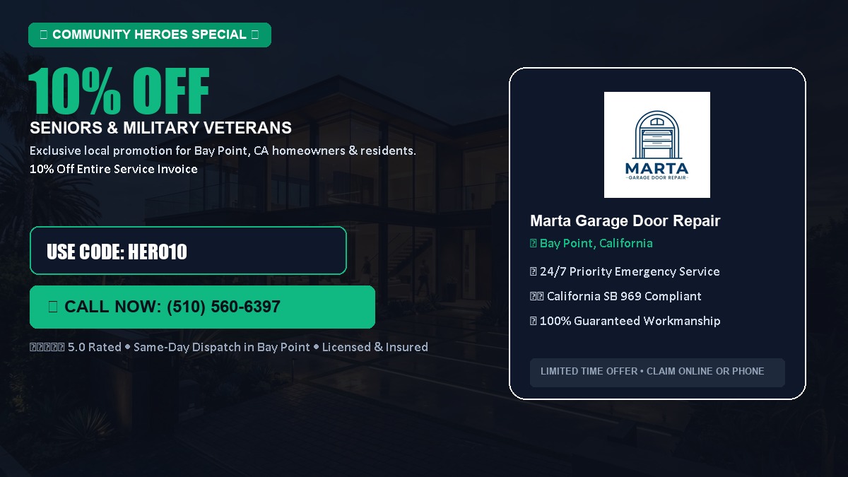 10% OFF Senior Citizens (65+) & Military / Veteran Community Discount in Bay Point, CA
